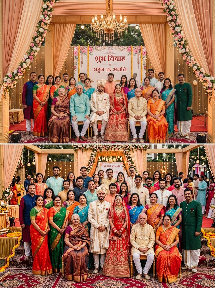 Wedding family group photograph